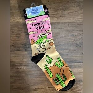 Funny Crew Socks F All Y’all Frog Cowboy Country